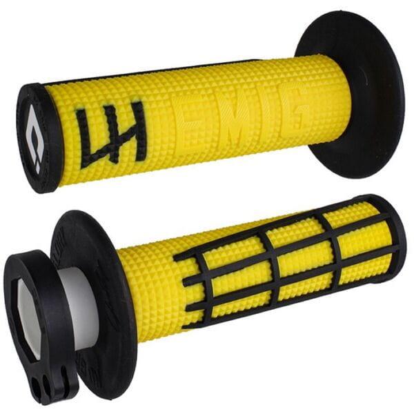 ODI EMIG 2.0 Lock On Grip Yellow Black For KTM XC-W 500 2016-2025